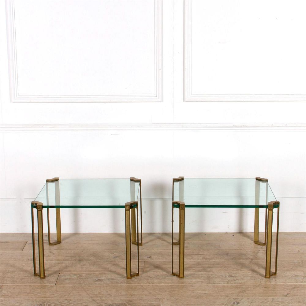 Pair of Brass and Glass Tables by Peter Ghyczy CO307531