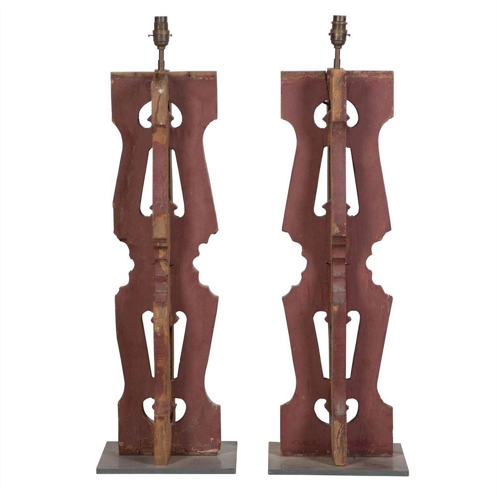 Pair of Balcony Elements Converted to Lamps LT017688