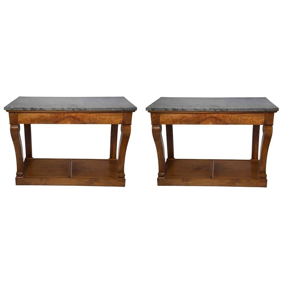 Pair of Marble Top Consoles CO4155076
