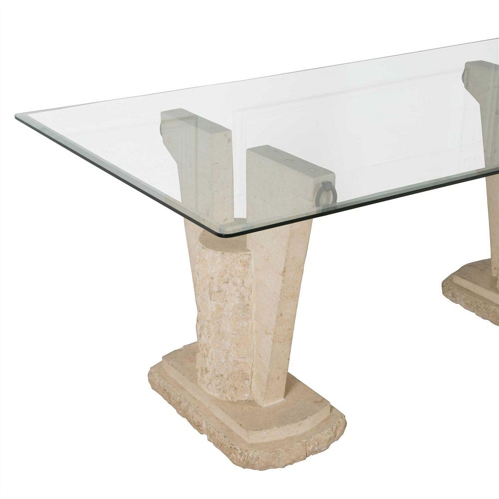 Travertine and Glass Centre Table TC9060449