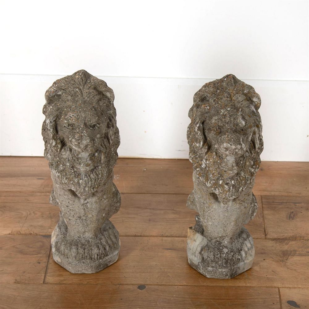 Pair Of Reconstituted Stone Lions GA4562676