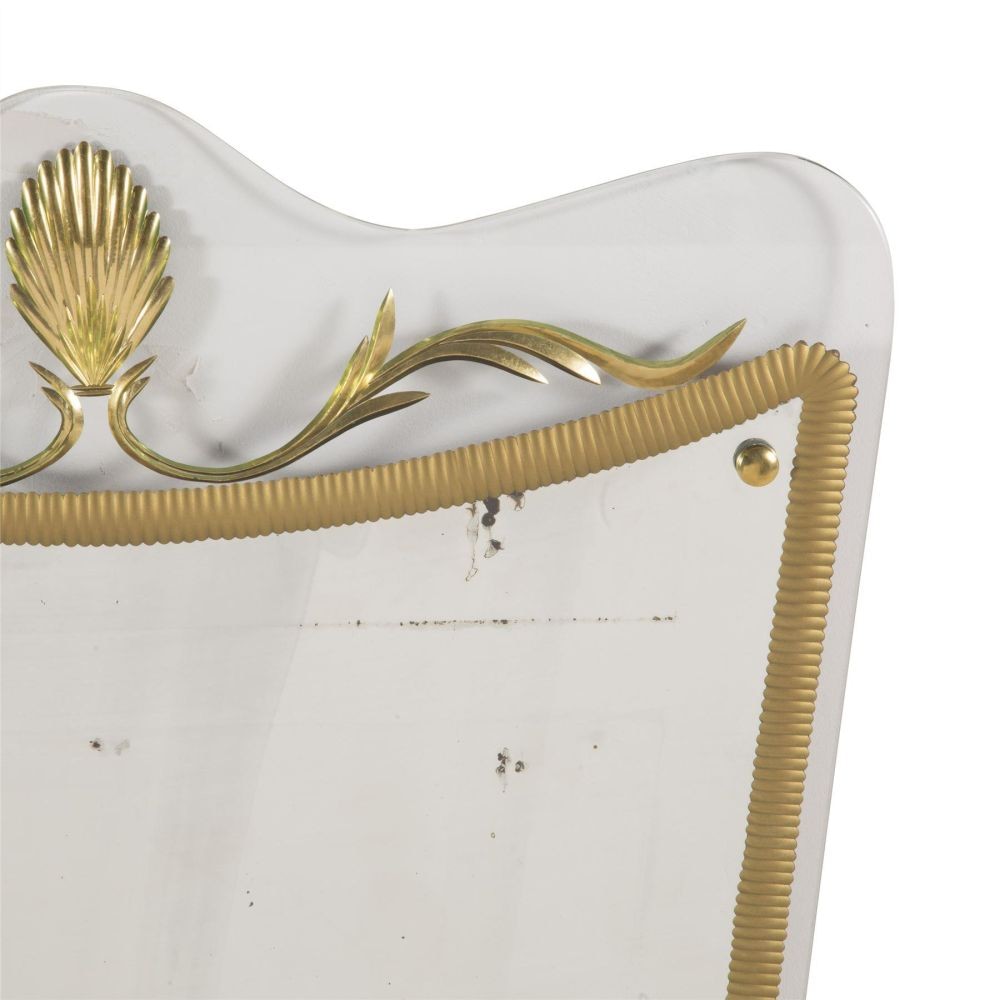 Fabulous Italian Mid Century Shield Mirror By Designers Cristal Arte MI5960242