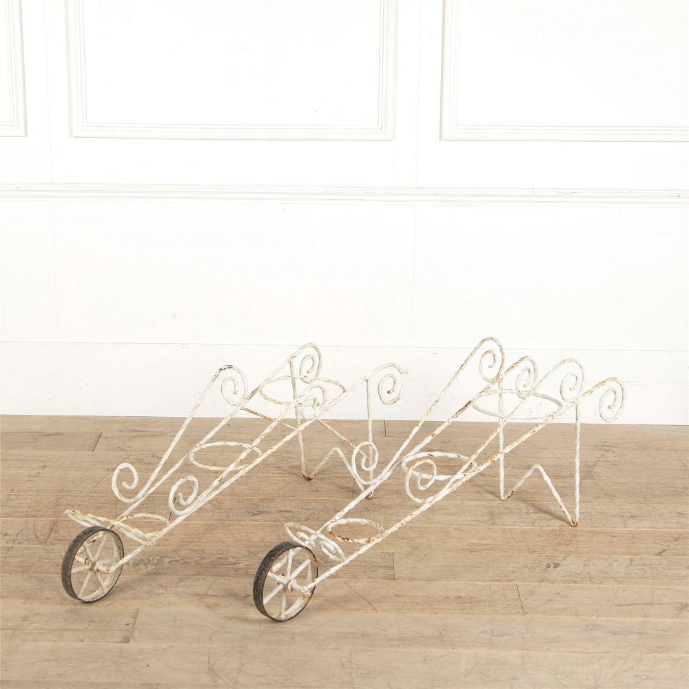 Matched Pair of Wheeled Planters GA307327