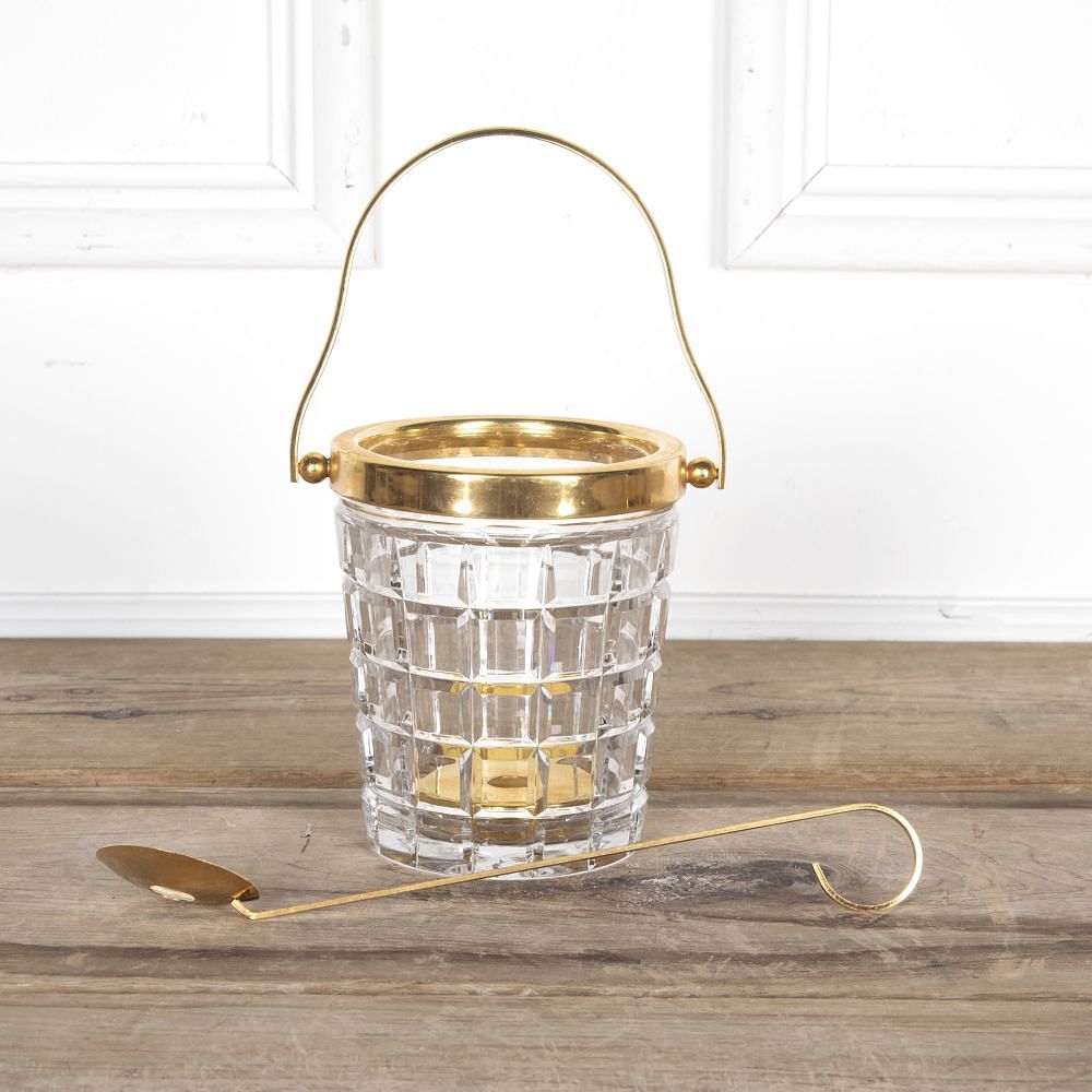 20th Century Val Saint Lambert Crystal Ice Bucket and Spoon DA5822439