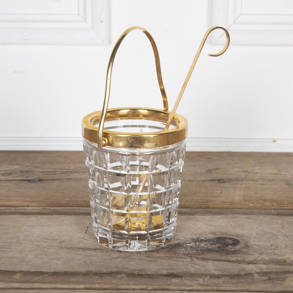 20th Century Val Saint Lambert Crystal Ice Bucket and Spoon DA5822439