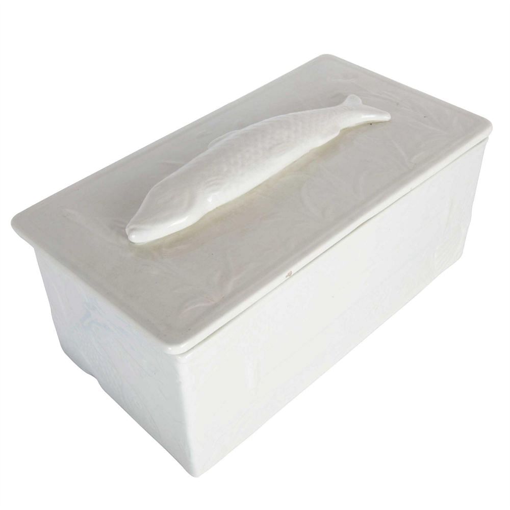 White Porcelain Fish Pate Tureen Lidded With Fish On Lid DA4458657