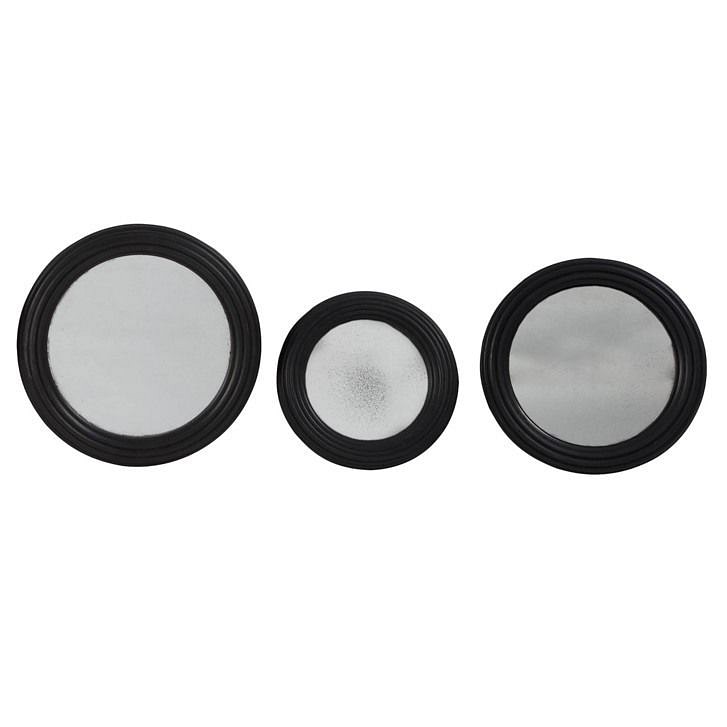 Contemporary Set of 3 Round Wall Mirrors MI139451
