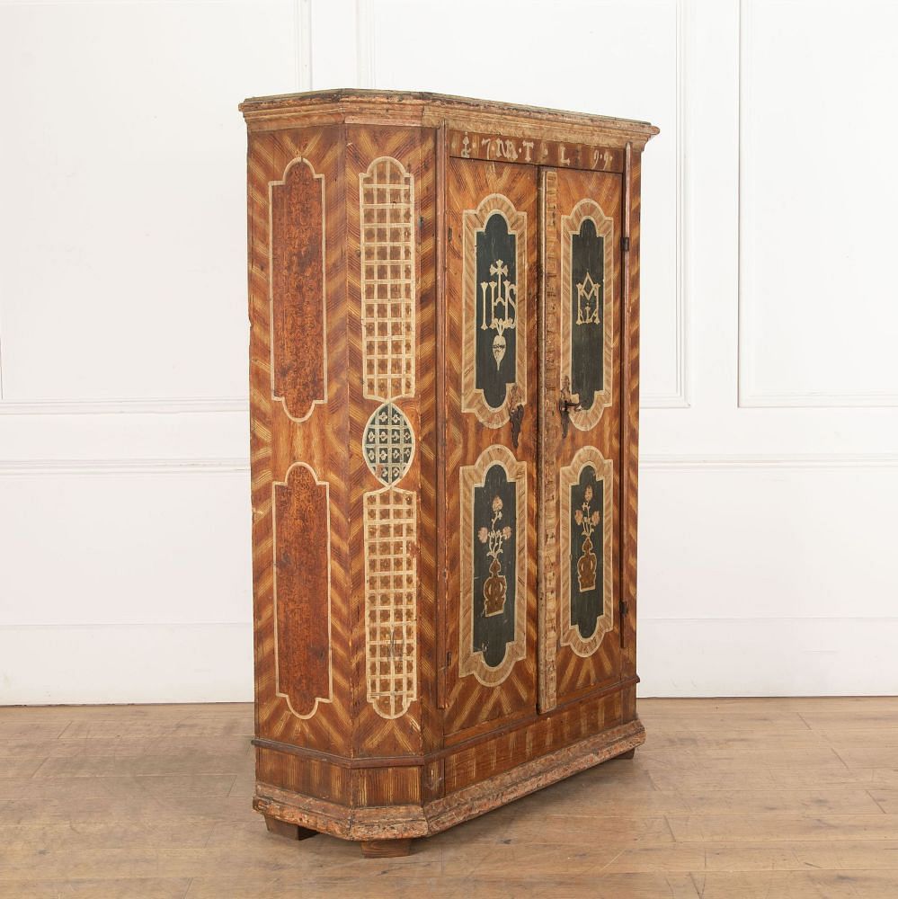 18th Century Austrian Painted Marriage Cupboard 1833699