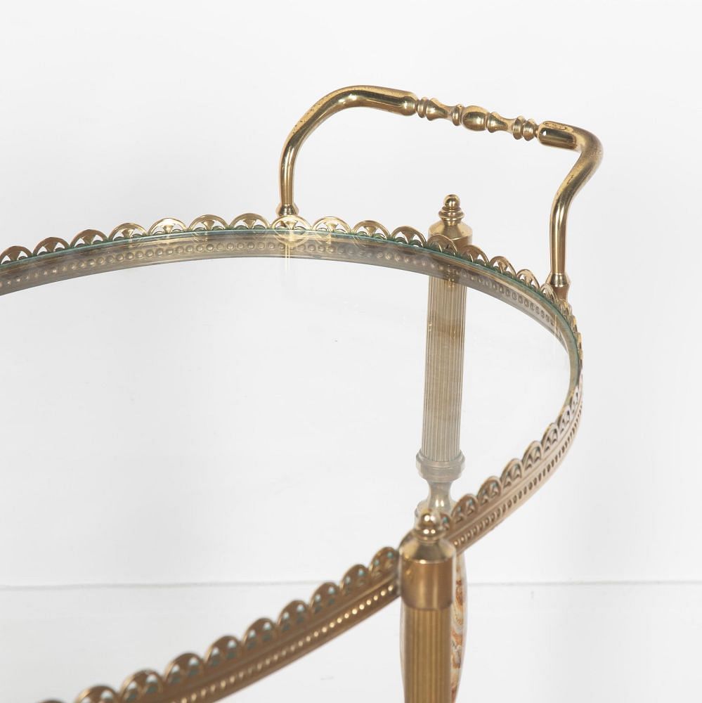 1960s Brass and Chalcedony Drinks Trolley TS6330451