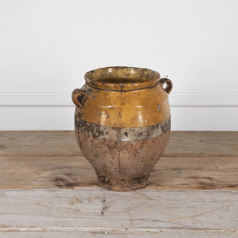 19th Century French Yellow Glazed Confit Pot DA7232383