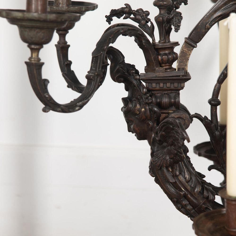 Monumental 19th Century French Bronze Chandelier LC4130884