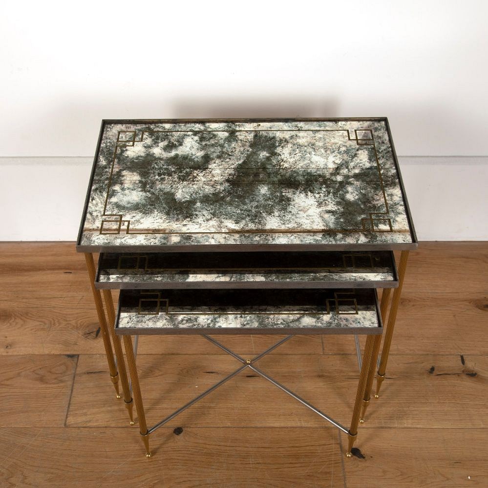 Nest of French Brass and Steel Tables TC3510925