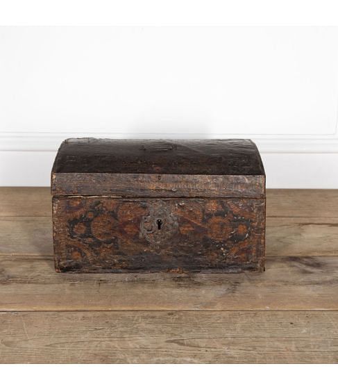 18th Century Embossed Leather Coffer