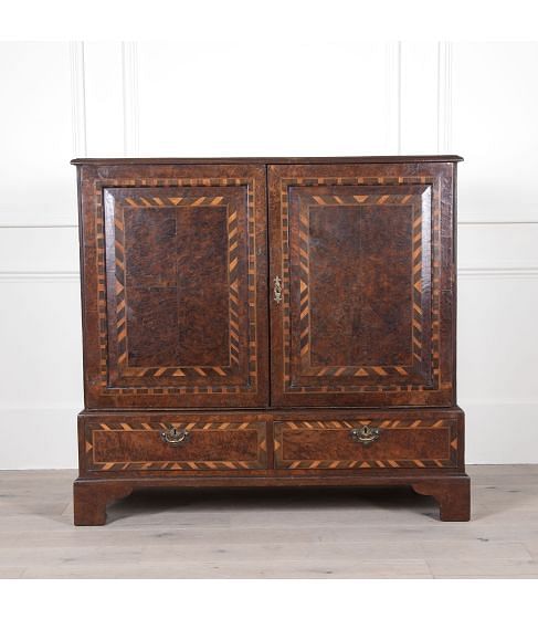 18th Century English Burr Yew Cabinet