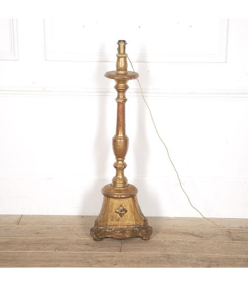 French 18th Century Gilt Pricket Candlestick