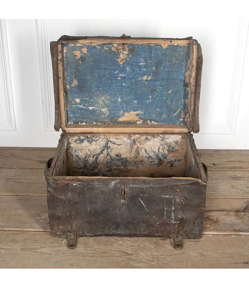18th Century Leather Travelling Trunk