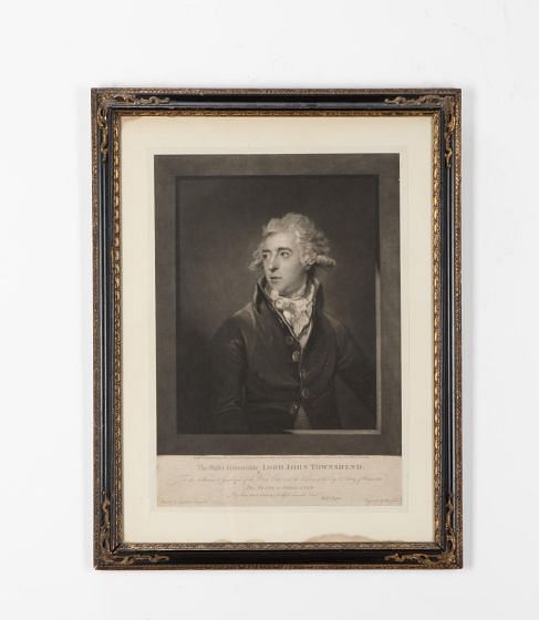 18th Century Portrait Engraving in Hogarth Frame