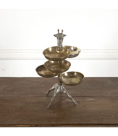 1960s Silver Plate Giraffe Bonbon Dish