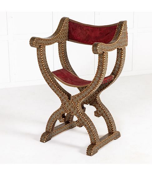 19th Century Andalucia Inlaid Folding Chair