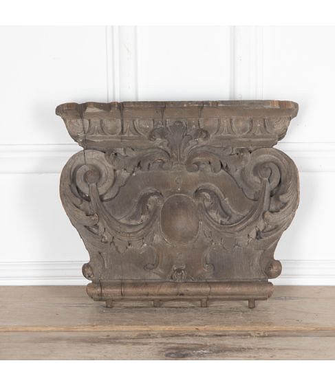 19th Century Architectural Carved Wood Capital