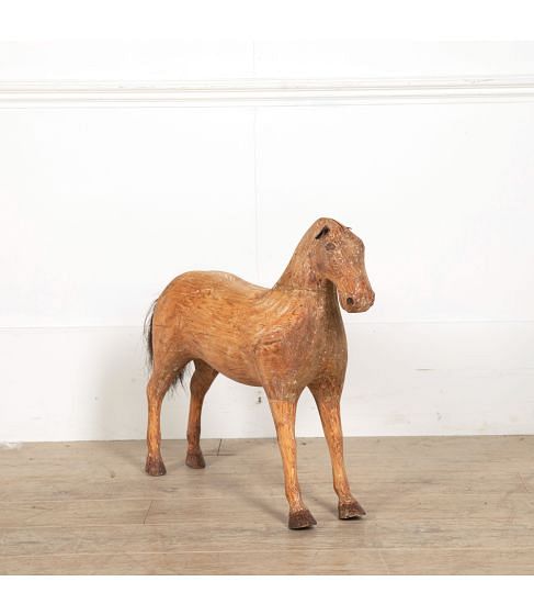 19th Century Carved Wooden Horse