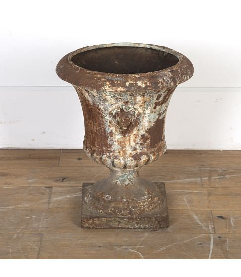 19th Century Cast Iron Lions Head Urn
