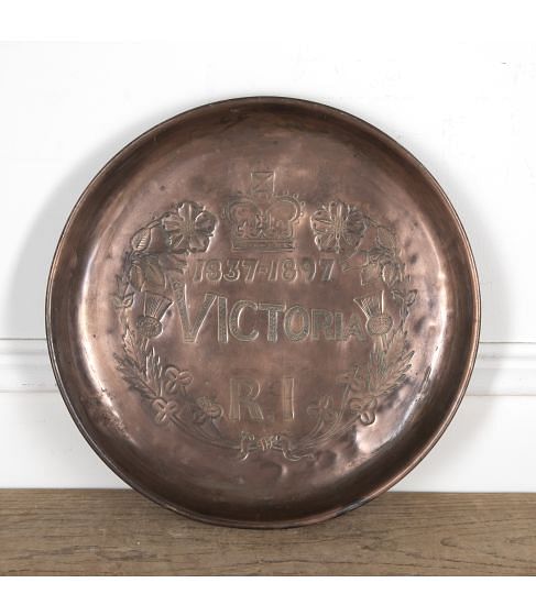 19th Century English Copper Commemorative Tray