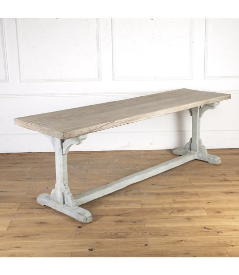19th Century English Oak Trestle Table