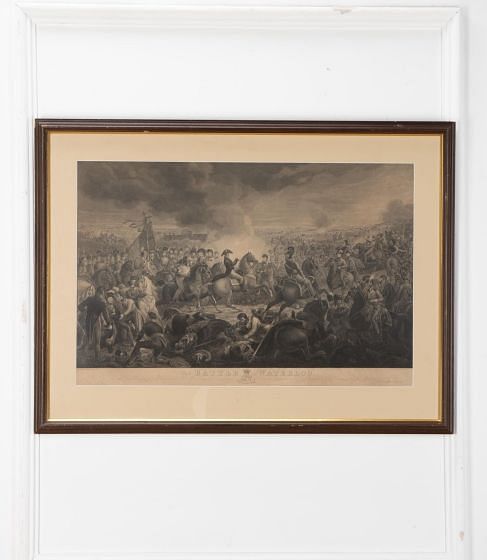 19th Century Engraving Showing The Battle of Waterloo