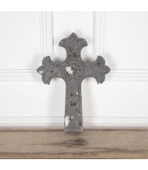 19th Century French Carved Marble Cross