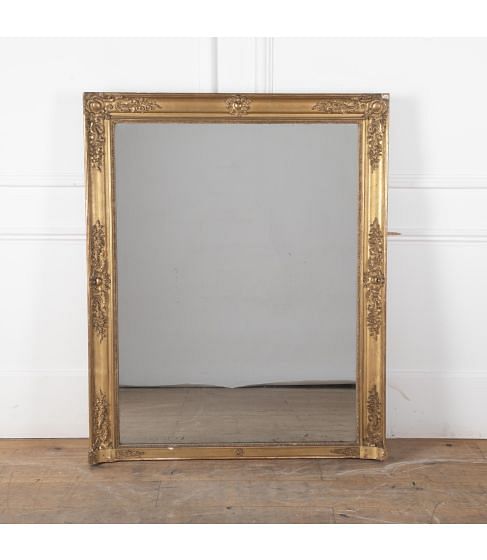 19th Century French Gilded Overmantle Mirror