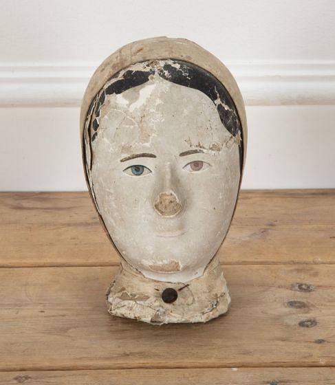 19th Century French Marrotte Millinery Head
