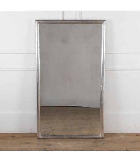 19th Century French Silver Bistro Mirror