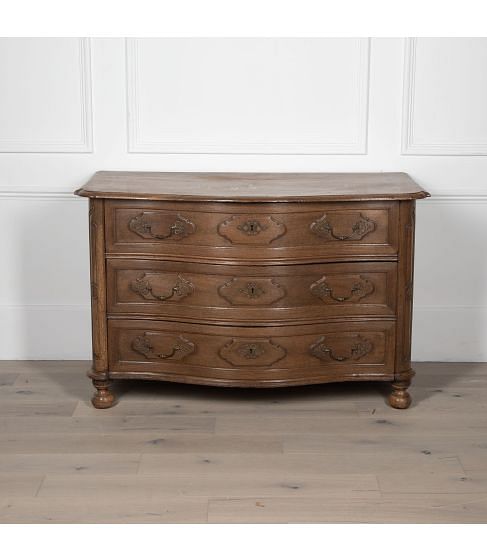 19th Century French Three Drawer Serpentine Commode