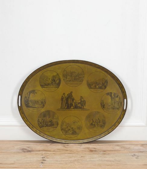 19th Century French Yellow Tole Tray