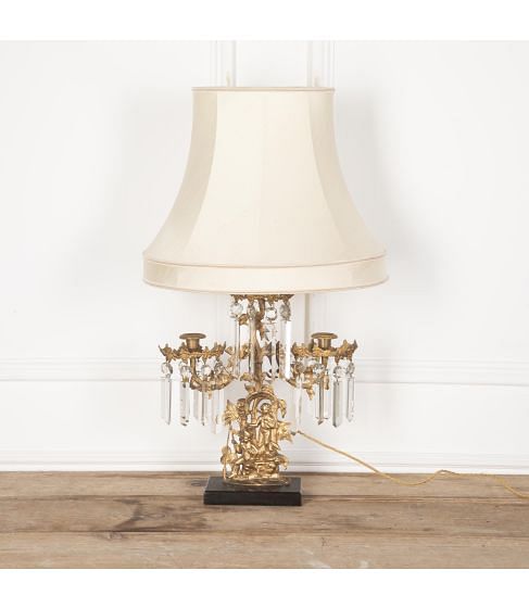 19th Century Gilt Metal Chandelier Table Lamp