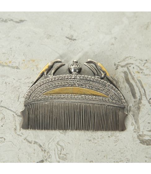 19th Century Indian Small Silver Comb with Scent Holder