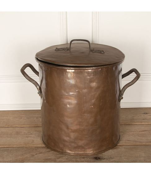 19th Century Large Lidded Copper Cook Pot