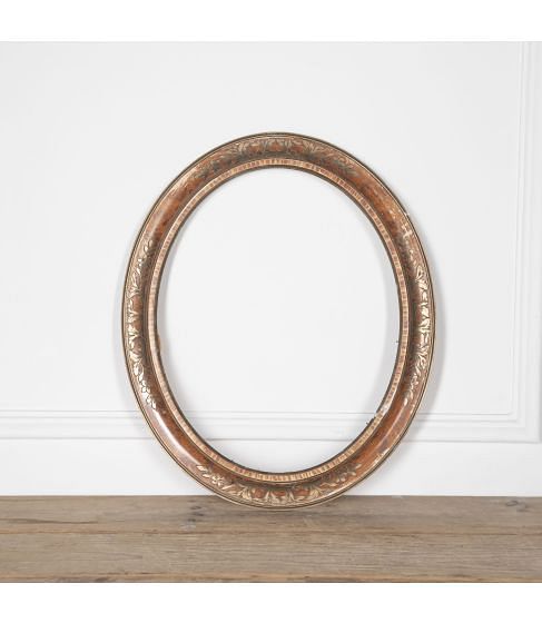 19th Century Oval Frame with Gilded Decoration