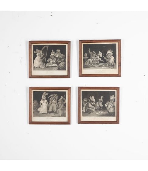 19th Century Set of Four Engraved Lithographs