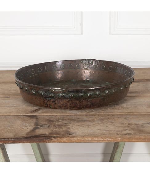 19th Century Shallow Riveted Copper