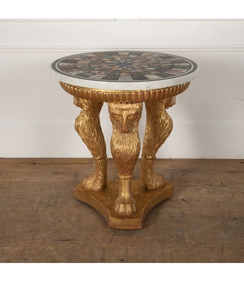 19th Century Specimen Marble and Giltwood Centre Table