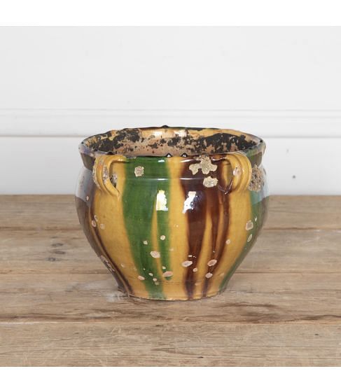 19th Century Stripe Glazed Pot