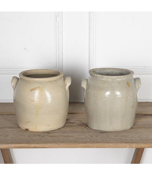 Matched Pair of 20th Century Confit Pots