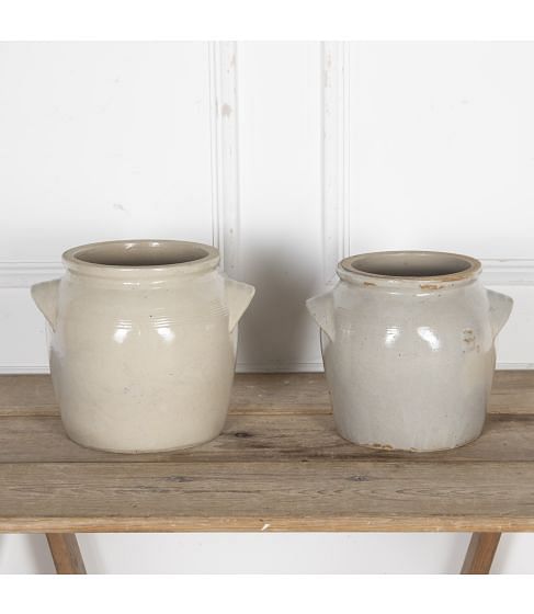 Matched Pair of Large Confit Pots