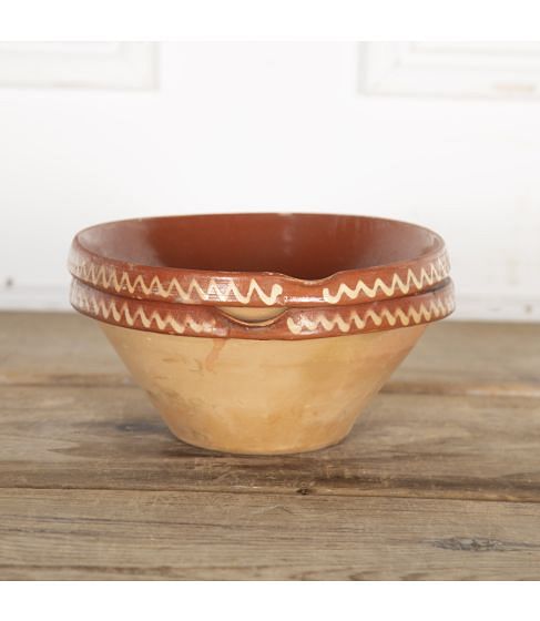 Set of Two French Pottery Dairy Bowls