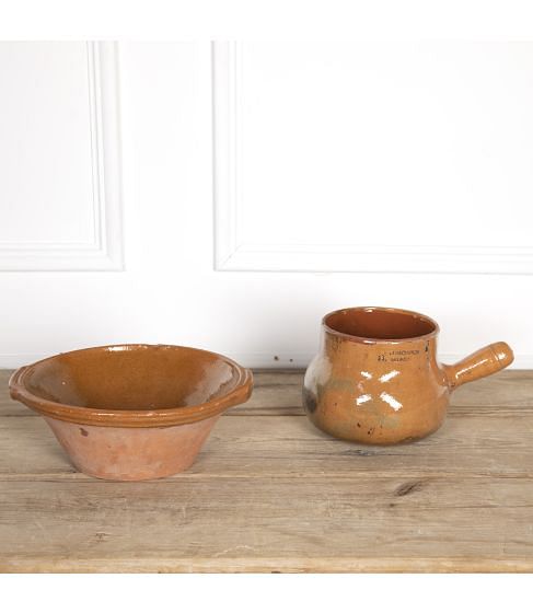 20th Century Terracotta Pottery Bowls