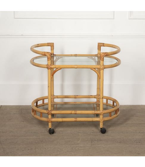 20th Century Bamboo Drinks Trolley
