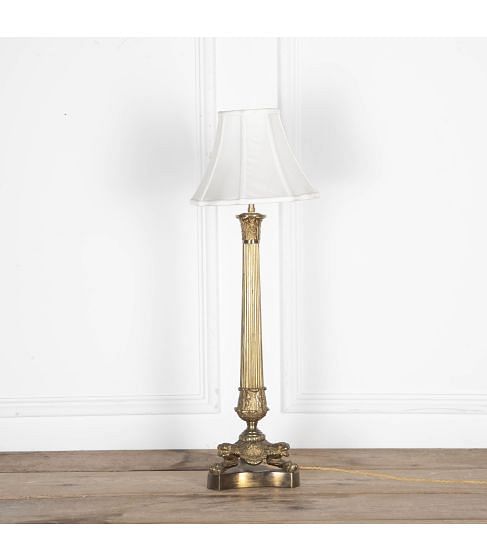 20th Century Cast Brass Table Lamp