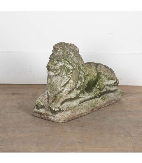 20th Century Cast Stone Model of a Resting Lion